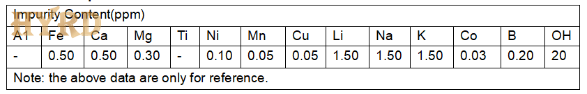 Chemical Impurities of Cerium doped quartz