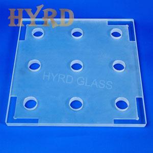 CNC Machined Pattern Quartz Glass Sheets