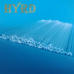Grooved Quartz Glass Rod for Fiber Optic Coupling