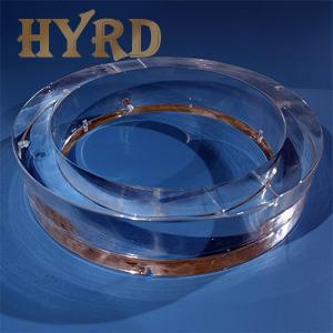 Transparent Quartz Glass Rings with Grooves & Holes